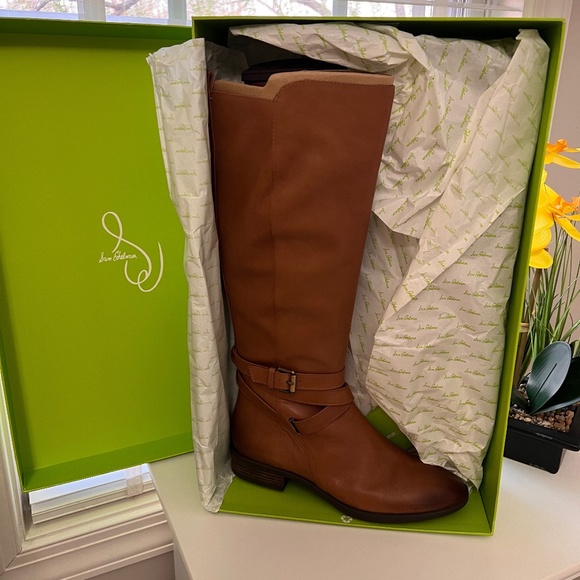 SAM EDELMAN Pansy burnished leather boots - Picture 1 of 9